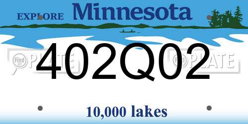 402Q02 Minnesota License Plate