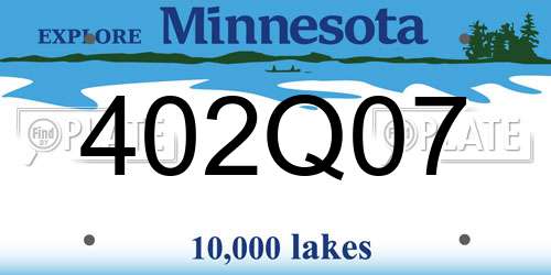 402Q07 Minnesota License Plate
