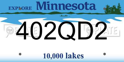 402QD2 Minnesota License Plate