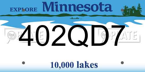 402QD7 Minnesota License Plate