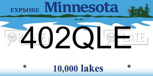 402QLE Minnesota License Plate