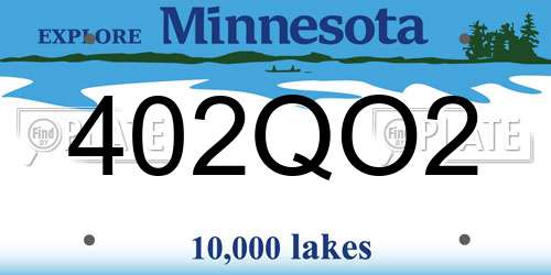 402QO2 Minnesota License Plate