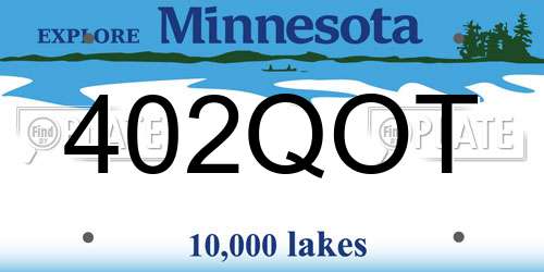402QOT Minnesota License Plate