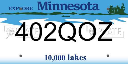 402QOZ Minnesota License Plate