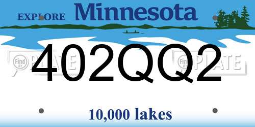 402QQ2 Minnesota License Plate
