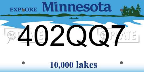 402QQ7 Minnesota License Plate