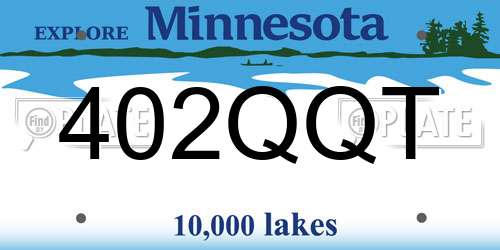 402QQT Minnesota License Plate