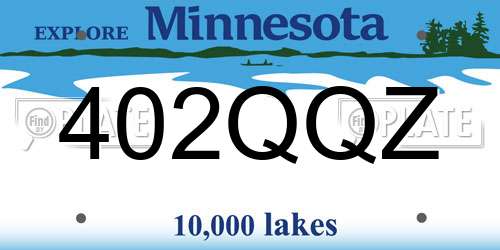 402QQZ Minnesota License Plate