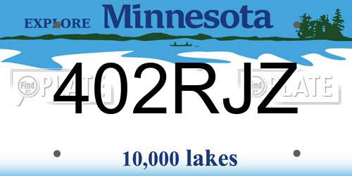 402RJZ Minnesota License Plate