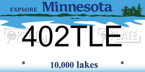 402TLE Minnesota License Plate