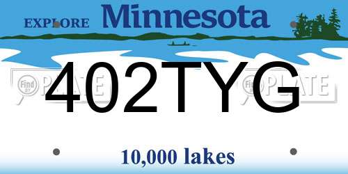 402TYG Minnesota License Plate