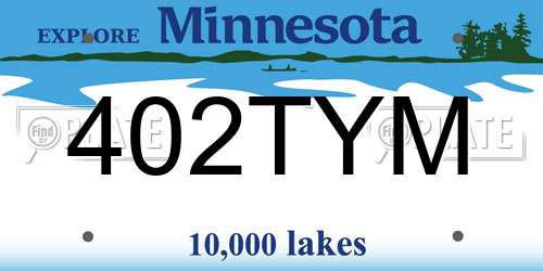 402TYM Minnesota License Plate