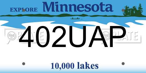 402UAP Minnesota License Plate