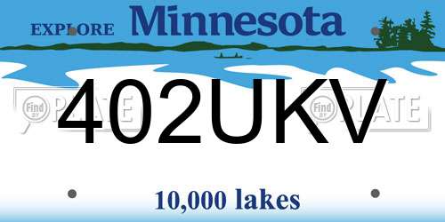 402UKV Minnesota License Plate