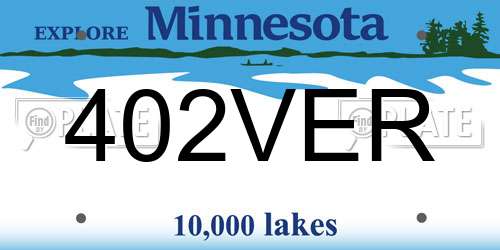 402VER Minnesota License Plate