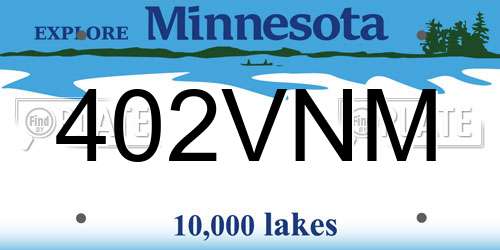402VNM Minnesota License Plate