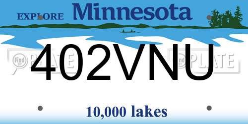 402VNU Minnesota License Plate
