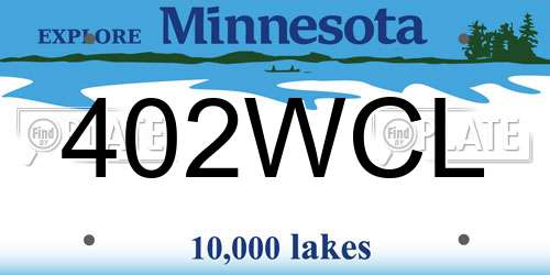 402WCL Minnesota License Plate