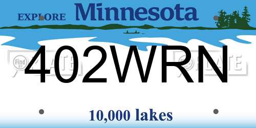 402WRN Minnesota License Plate