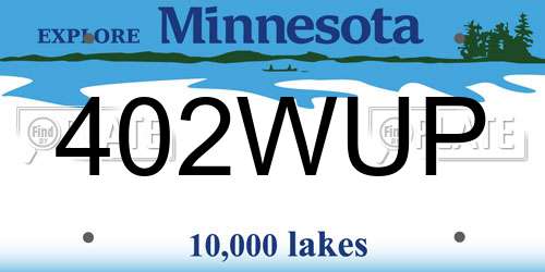 402WUP Minnesota License Plate