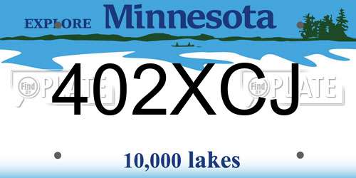 402XCJ Minnesota License Plate
