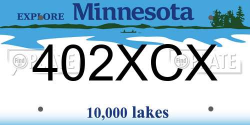 402XCX Minnesota License Plate