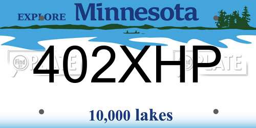 402XHP Minnesota License Plate