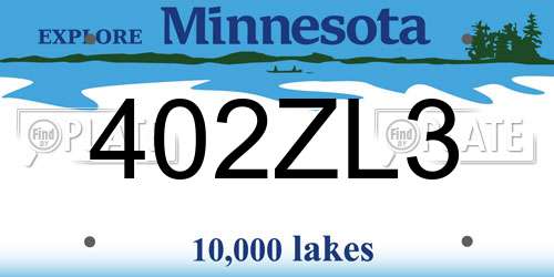 402ZL3 Minnesota License Plate