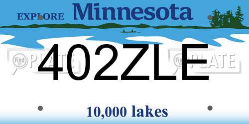 402ZLE Minnesota License Plate