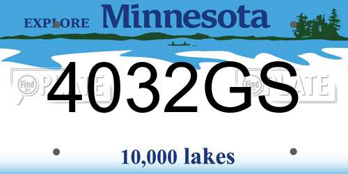 4032GS Minnesota License Plate