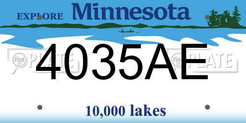 4035AE Minnesota License Plate