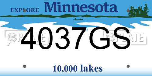 4037GS Minnesota License Plate