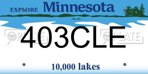 403CLE Minnesota License Plate