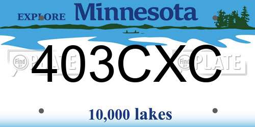 403CXC Minnesota License Plate