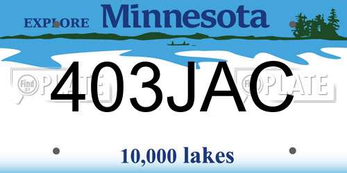 403JAC Minnesota License Plate