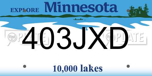 403JXD Minnesota License Plate