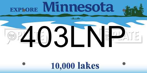 403LNP Minnesota License Plate
