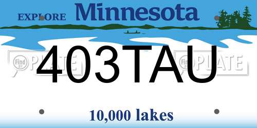 403TAU Minnesota License Plate