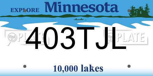 403TJL Minnesota License Plate