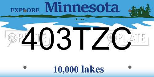 403TZC Minnesota License Plate