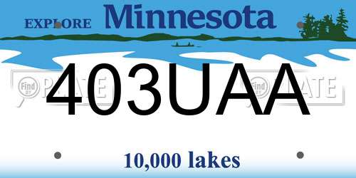 403UAA Minnesota License Plate