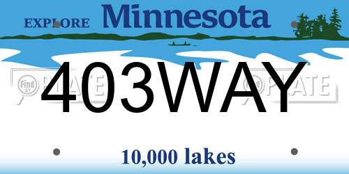 403WAY Minnesota License Plate