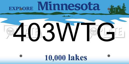 403WTG Minnesota License Plate