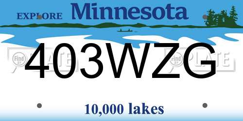 403WZG Minnesota License Plate