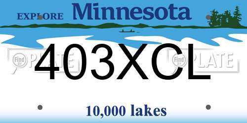 403XCL Minnesota License Plate