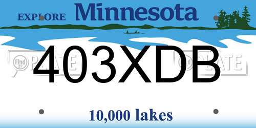 403XDB Minnesota License Plate