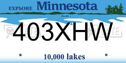 403XHW Minnesota License Plate