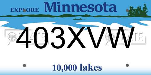 403XVW Minnesota License Plate