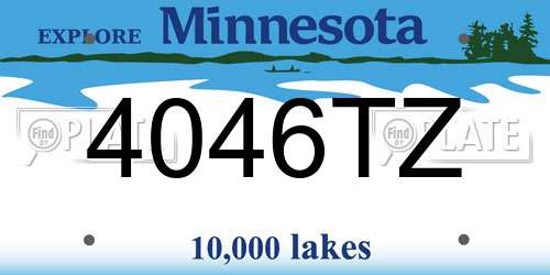 4046TZ Minnesota License Plate