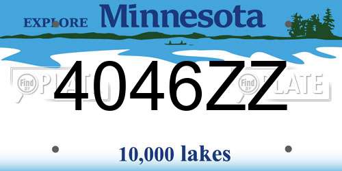 4046ZZ Minnesota License Plate